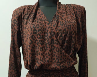Vintage elegant  jersey top and skirt two piece set/ Size EU 38/40