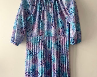 Blue vintage 70s dress/ Size M-XL