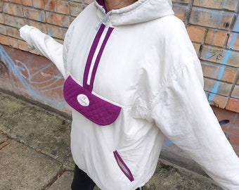 White vintage oversized HW Company jacket with large front pocket/ Size EU 38
