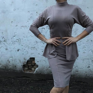 Vintage 90s Shelana of London jersey dress/ Size US 10