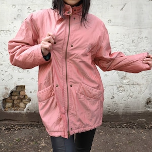 Vintage pink chameleon oversized SKILA 80s jacket with warm lining/ Size EU 36
