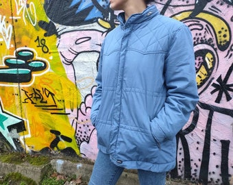Baby blue warm vintage 90s jacket with lining from Joba/ Size M-L