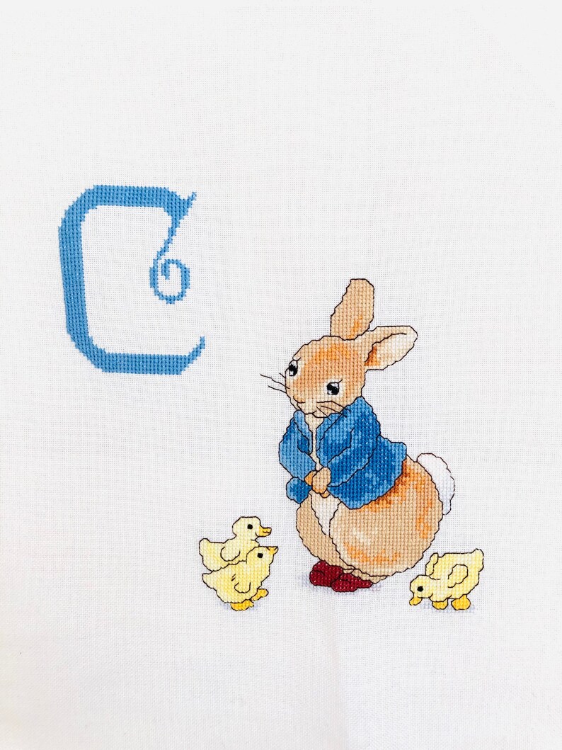 Peter Rabbit Cross Stitch Alphabet Letters A to K Handmade Etsy