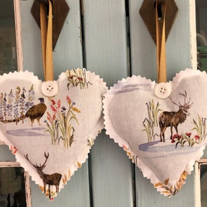 Handmade Liberty Highland Lavender Hearts Scented Sachets Liberty of London Fabric Set of Two image 4