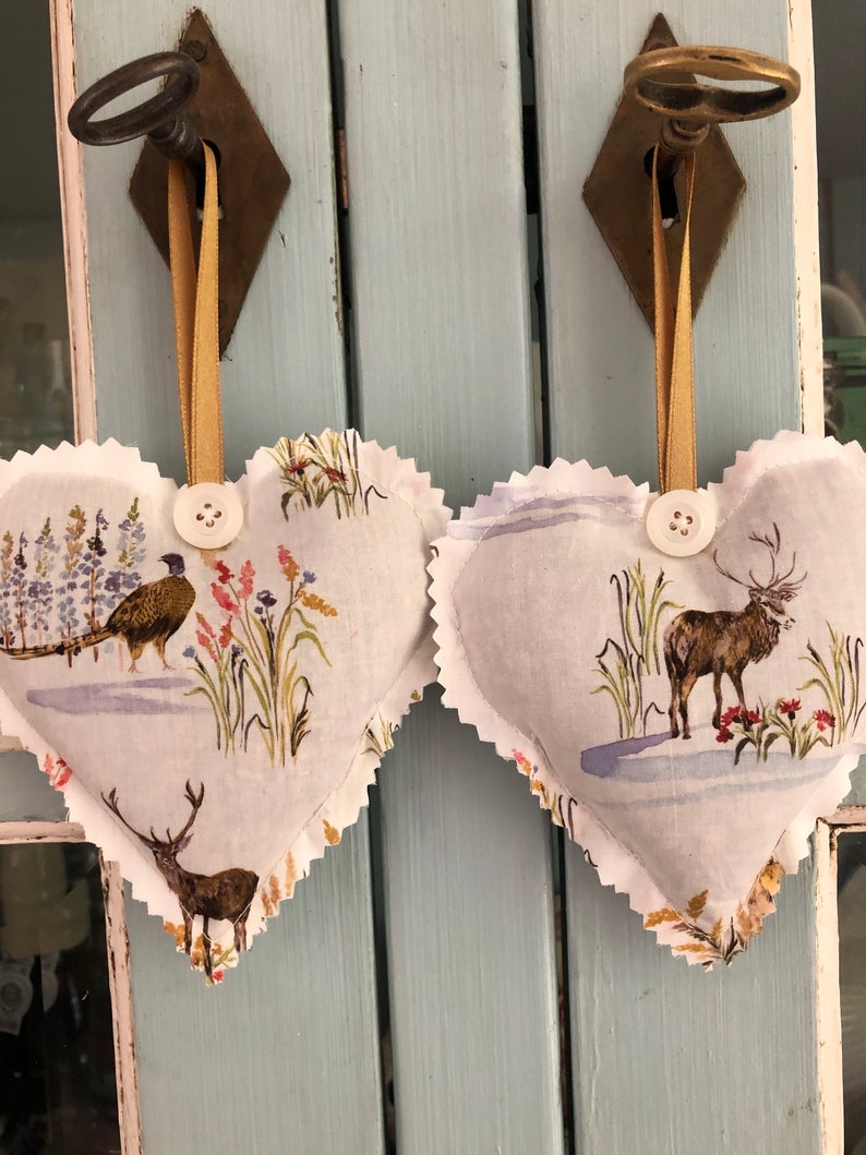 Handmade Liberty Highland Lavender Hearts Scented Sachets Liberty of London Fabric Set of Two image 4