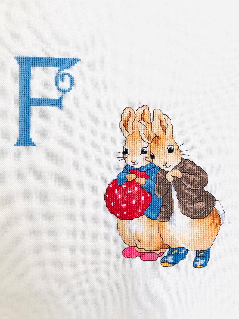 Peter Rabbit Cross Stitch Alphabet Letters A to K Handmade Etsy