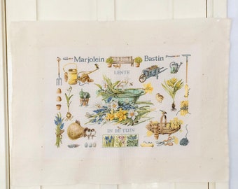 Marjolein Bastin Cross Stitch Spring in the  Garden  Handmade Embroidery Ready to Frame