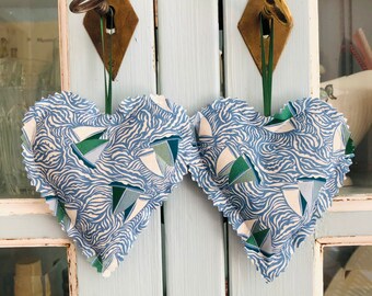 Handmade Liberty Hearts Lavender Sachets Liberty of London Fabric Set of Two Made in Holland