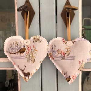Handmade Liberty Highland Lavender Hearts Scented Sachets Liberty of London Fabric Set of Two image 3