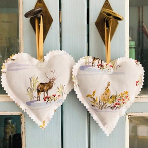 Handmade Liberty Highland Lavender Hearts Scented Sachets Liberty of London Fabric Set of Two image 10