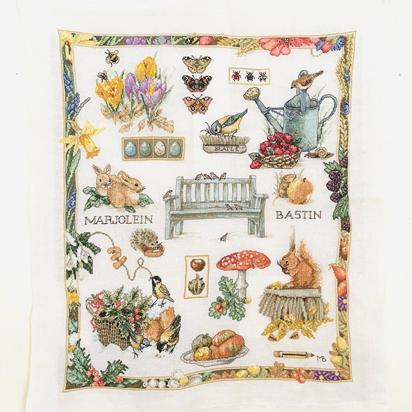 Marjolein Bastin Handmade Cross Stitch Four Seasons Hand Embroidery Vintage Cross Stitch Ready to  Frame