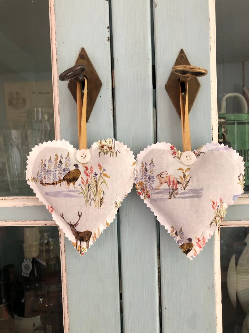 Handmade Liberty Highland Lavender Hearts Scented Sachets Liberty of London Fabric Set of Two image 7