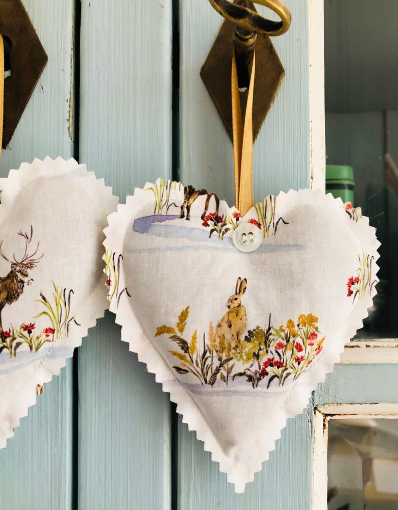 Handmade Liberty Highland Lavender Hearts Scented Sachets Liberty of London Fabric Set of Two image 8