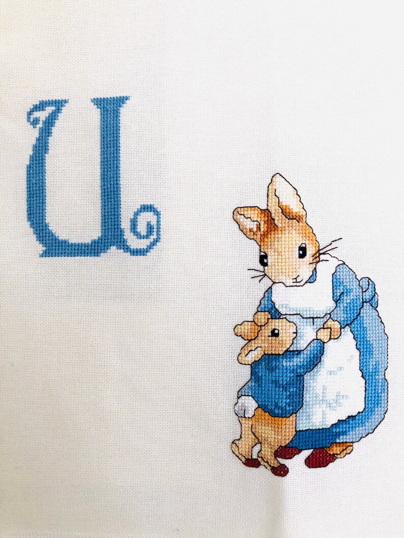 Peter Rabbit Cross Stitch Alphabet Letters L to V Handmade Etsy