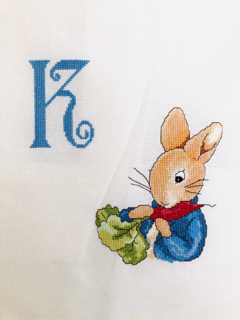 Peter Rabbit Cross Stitch Alphabet Letters A to K Handmade Etsy