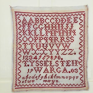 Antique Sampler Dutch School Sampler 1902  1903 Set of Two Handmade Needlecraft Instant Collection Dutch Samplers