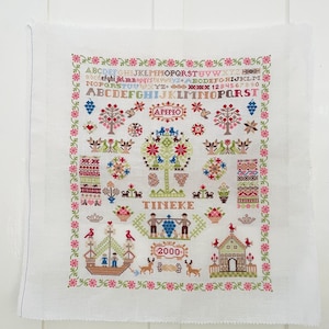 Handmade Cross Stitch Sampler Dutch Sampler 2000 Handmade Gift Vintage Embroidery Vintage Cross Stitch Ready to Frame