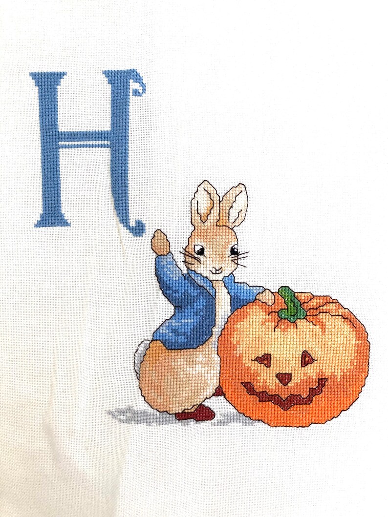 Peter Rabbit Cross Stitch Alphabet Letters A to K Handmade Etsy