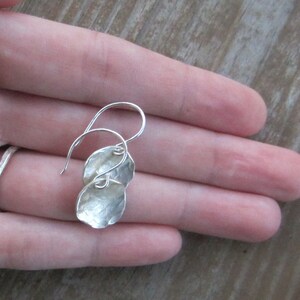 Hammered Sterling Silver Disc Earrings: Small Everyday Jewelry image 5