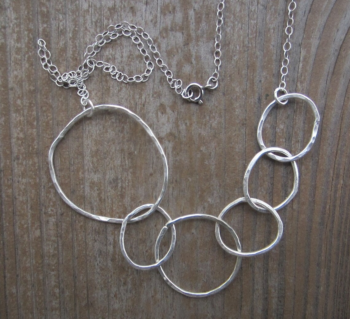 Multihoop Statement Necklace, Silver Hoop Necklace Etsy Australia