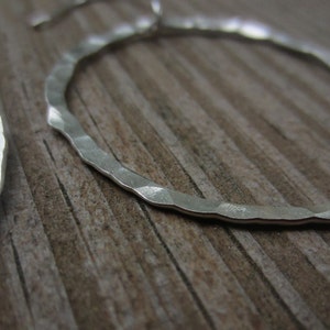 Large Silver Hoops, Hammered Silver Hoops image 5