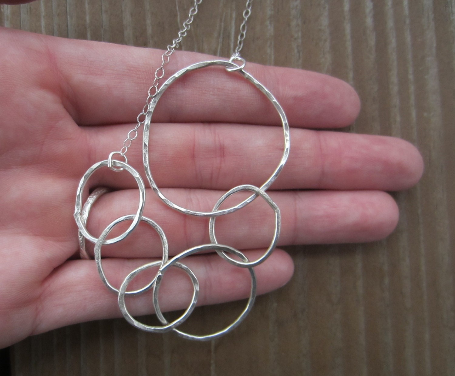 Multihoop Statement Necklace, Silver Hoop Necklace Etsy Australia