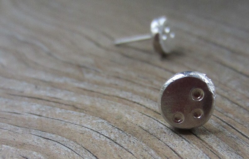 Modern Silver Posts, Organic Silver Pebble Studs - Etsy