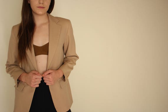 PENDLETON tan boyfriend blazer/ minimal oversized… - image 5