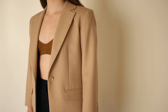 PENDLETON tan boyfriend blazer/ minimal oversized… - image 2