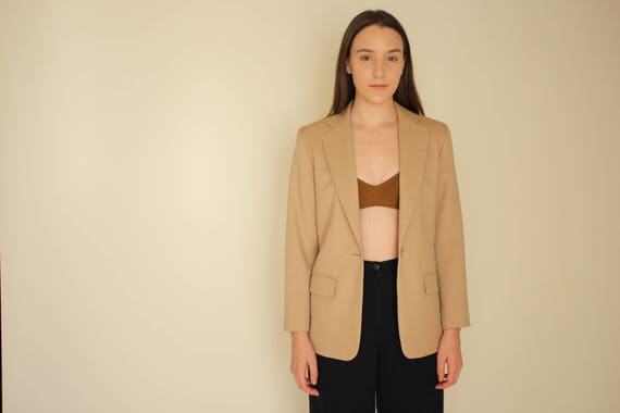 PENDLETON tan boyfriend blazer/ minimal oversized… - image 3