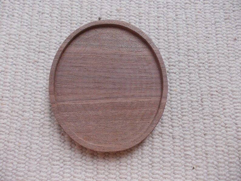 Unfinished mini oval dark walnut wood picture/photo frame for Etsy