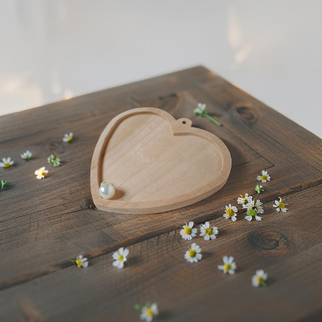 HOIGON 30 cuori in legno grezzo da 20,3 cm, a forma di cuore, vuoti