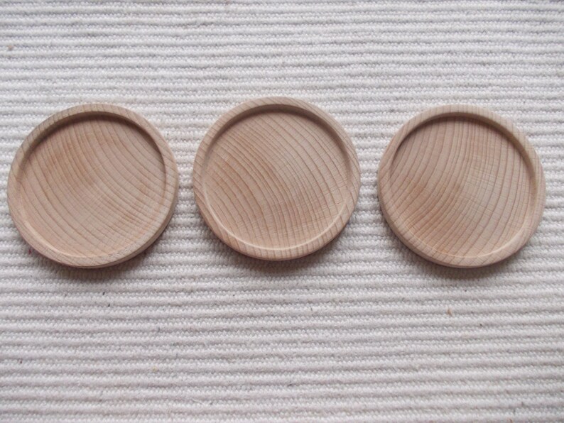 1p unfinished wood round picture tray with 60 or 70 mm Etsy