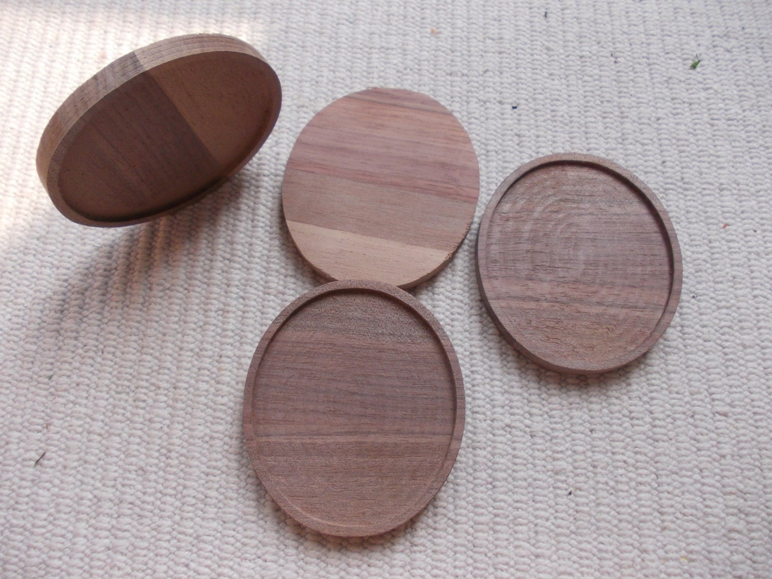 Unfinished mini oval dark walnut wood picture/photo frame for Etsy