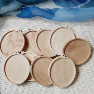 1 szt. 3,1" x 2,3" niedokończona drewniana owalna rama do zdjęć z pętlą lub bez, drewniana owalna ramka, owalna drewniana oprawa, owalna mini ramka do zdjęć