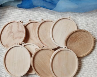 1 pc 3.1 " x 2.3" unfinished wooden oval picture frame with or without loop,wooden oval bezel,oval wooden setting,oval mini picture frame