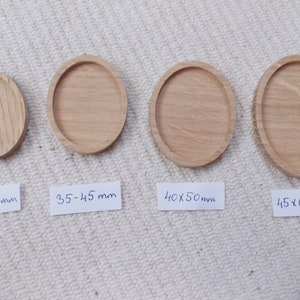 1p unfinished wooden oval brooch/pendant base:30 x40/ 35 x45mm/40x50mm /45 × 60mm inner diameter,wooden oval bezel,wood oval brooch setting