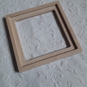 1p 2.7" unfinished BACKLESS wood square picture frame ,wooden see-through tray, blank picture base,picture supply,craft supply,diy