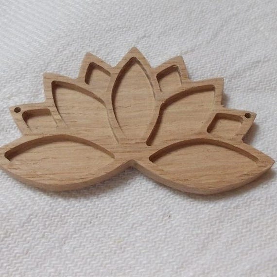 1p Unfinished Wooden Lotus Flower With Flat OR Rounded Etsy
