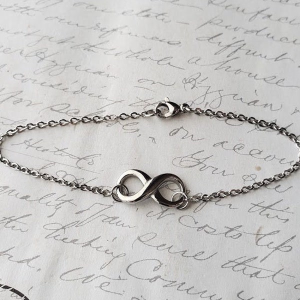 Symbole infinité - bracelet de bras/cheville en acier inoxydable