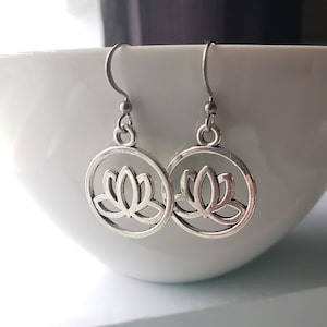 Lotus flower charm earrings