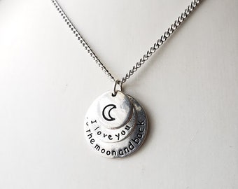 Love you to the moon and back pendant necklace