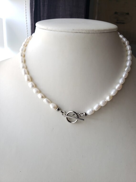 Freshwater Pearl Toggle Clasp Necklace 