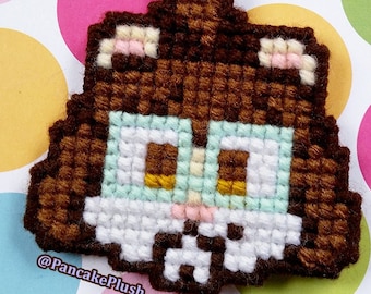 Custom Cross Stitch Fursona Badge