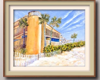 Madeira Beach of coastal Florida - Original Oil Painting – Impressionist artwork (14x11 inches)