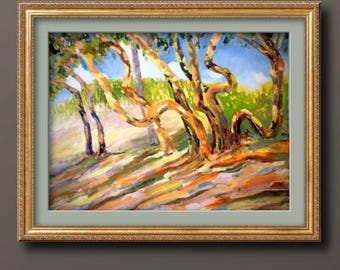 Impressionistic Dune Trees Oil Painting – Florida Landscape Art, 12x9