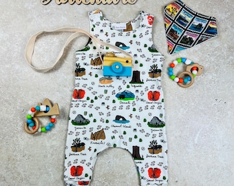 National Parks Romper, Adventure Romper, Baby Romper, Organic Baby Clothes, Shower Gift,