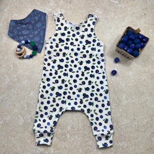 Blueberry Romper, Baby Romper, Organic Baby Clothes, Shower Gift,