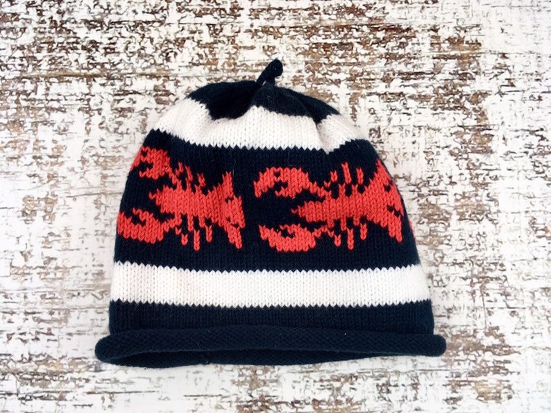Lobster Hat, Maine Knit Hat, Baby Hat, Nautical Hat, Baby Gift Etsy