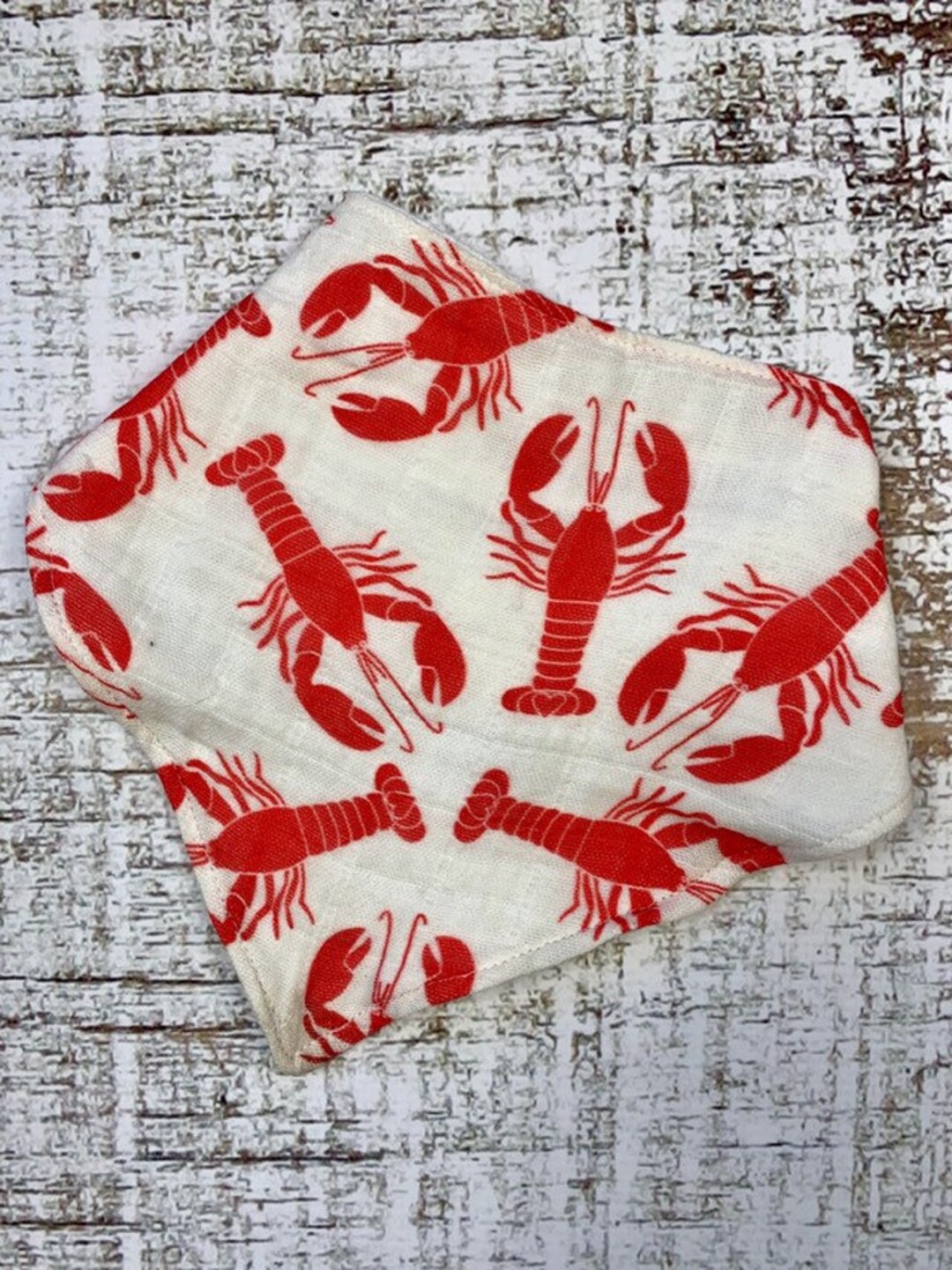 Lobster Bandana Baby Bib, 100% Cotton Gauze - Etsy display picture 3